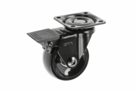 Колело с лагер черно GTV  CALIBRO Ø50 H-65 мм със стопер, 40 кг